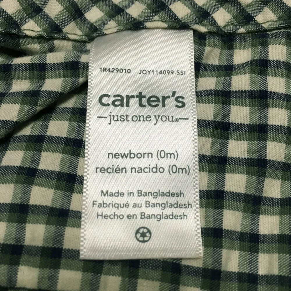 Carters Plaid Shirt Size Newborn